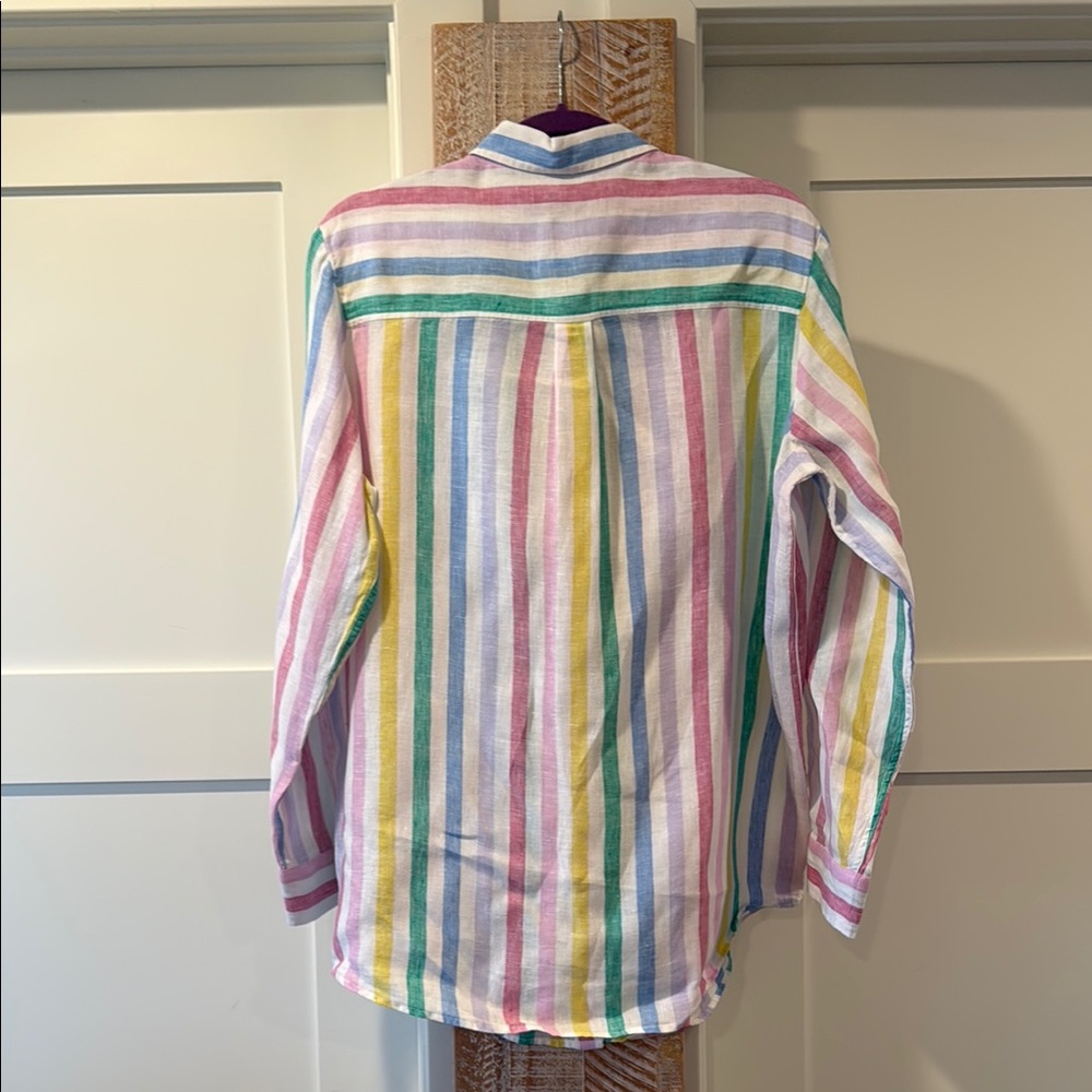 GAP Multicolor Striped BoyfriendShirt - Picture 7 of 8